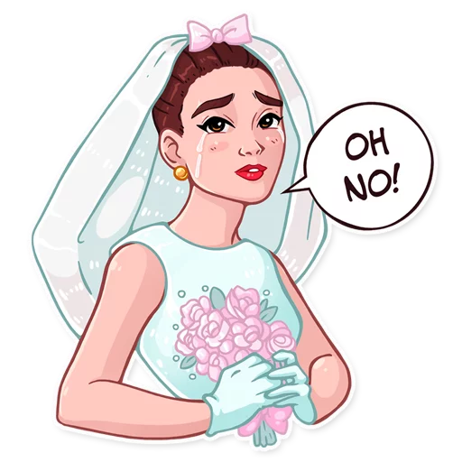 😭 Стикер «Miss Hepburn» для Telegram