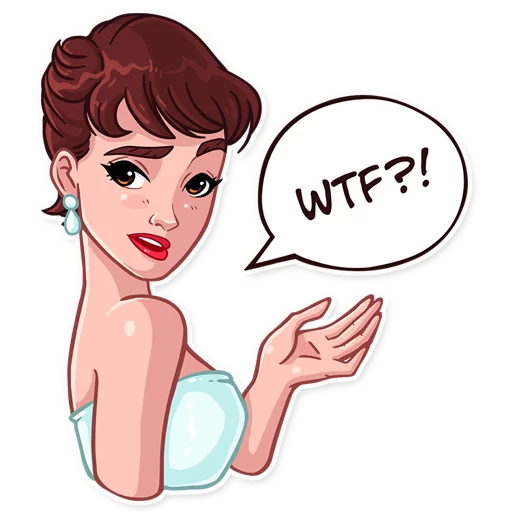 😧 Стикер «Miss Hepburn» для Telegram