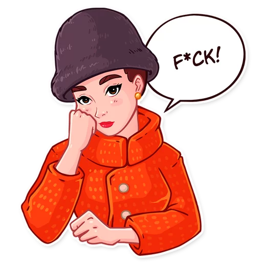 😩 Стикер «Miss Hepburn» для Telegram