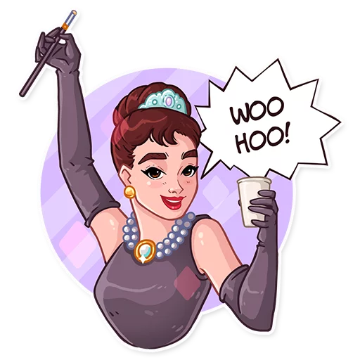 🥃 Стикер «Miss Hepburn» для Telegram