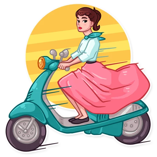 🛵 Стикер «Miss Hepburn» для Telegram