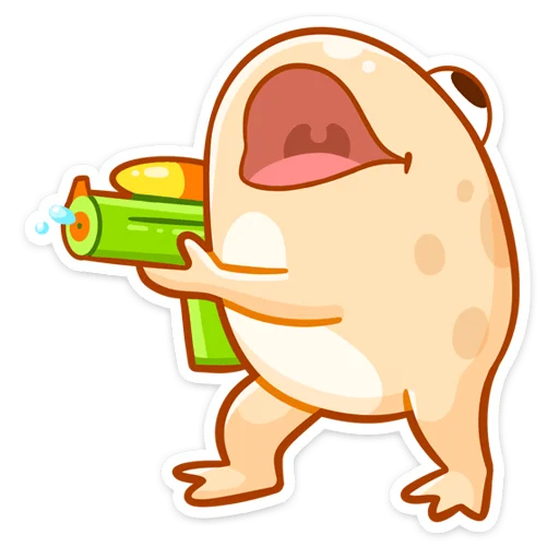🔫 Стикер «Мистер Жабка разгоняется» для Telegram