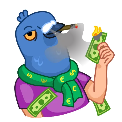 🤑 Стикер «Mr Pigeon» для Telegram
