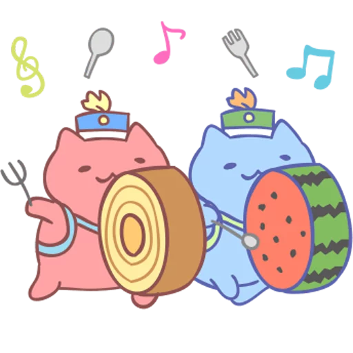 🍉 Стикер «Kitty March Band» для Telegram