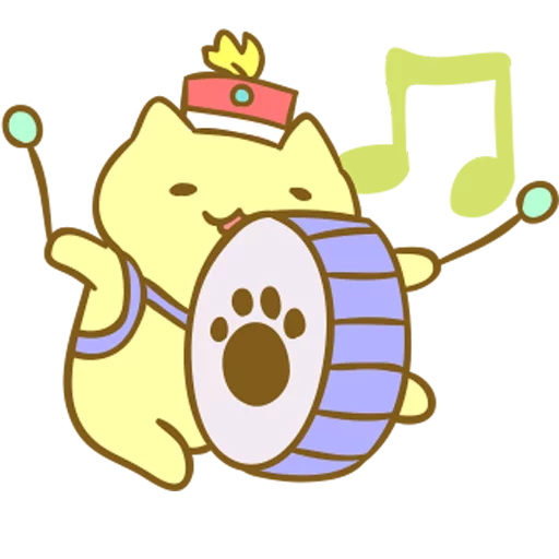 🥁 Стикер «Kitty March Band» для Telegram
