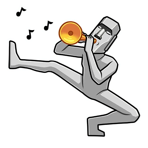 🎺 Стикер «Моаи Стоун» для Telegram
