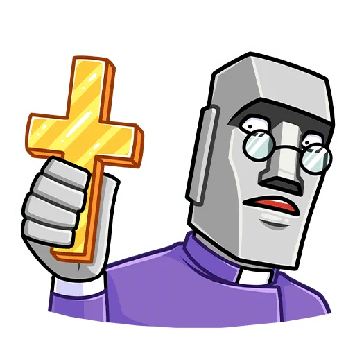 ✝️ Стикер «Моаи Стоун» для Telegram