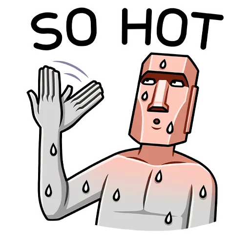🥵 Стикер «Моаи Стоун» для Telegram