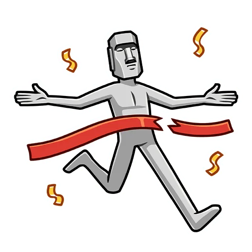 🏃‍♂️ Стикер «Моаи Стоун» для Telegram