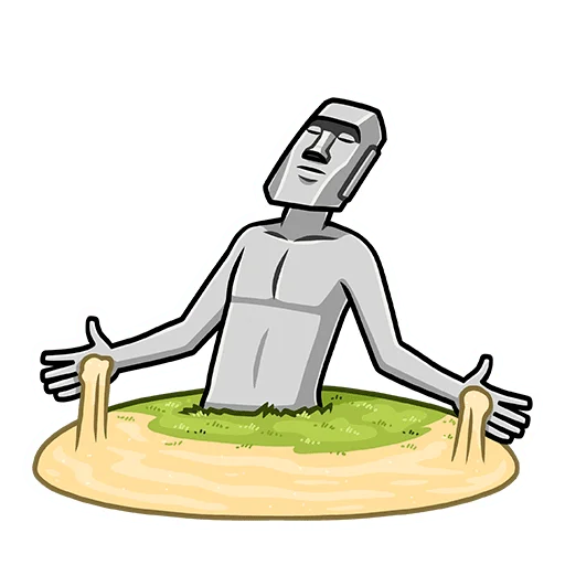 😎 Стикер «Моаи Стоун» для Telegram
