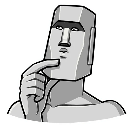 🤔 Стикер «Моаи Стоун» для Telegram