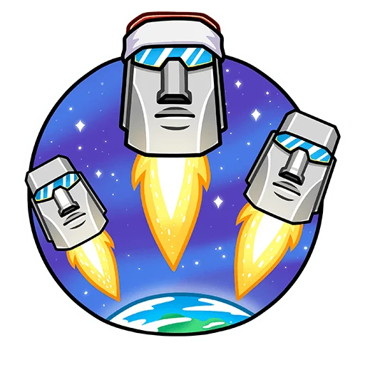 😎 Стикер «Новогодний Моаи Сноун» для Telegram