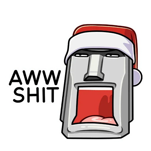 🥴 Стикер «Новогодний Моаи Сноун» для Telegram