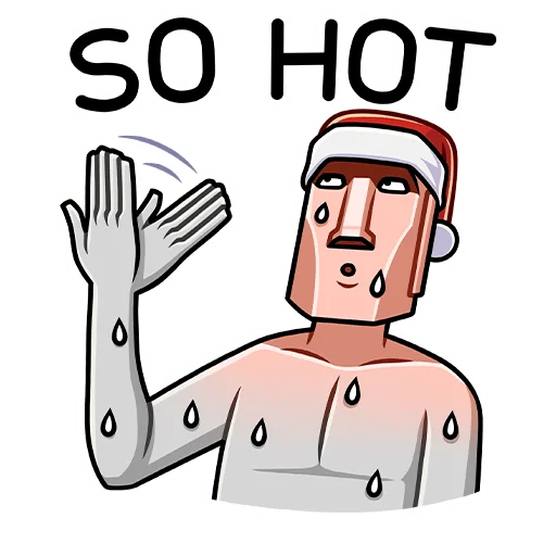 🥵 Стикер «Новогодний Моаи Сноун» для Telegram