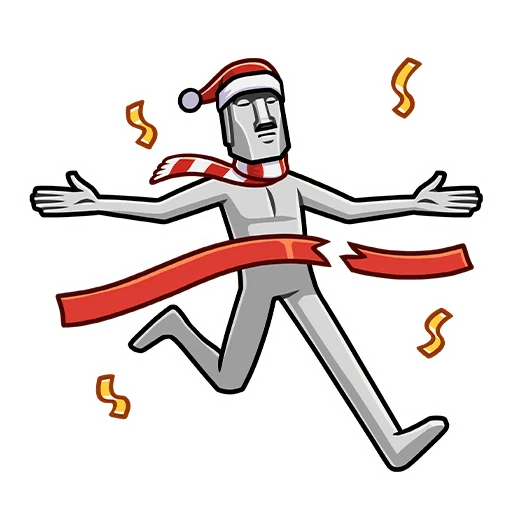 🏆 Стикер «Новогодний Моаи Сноун» для Telegram