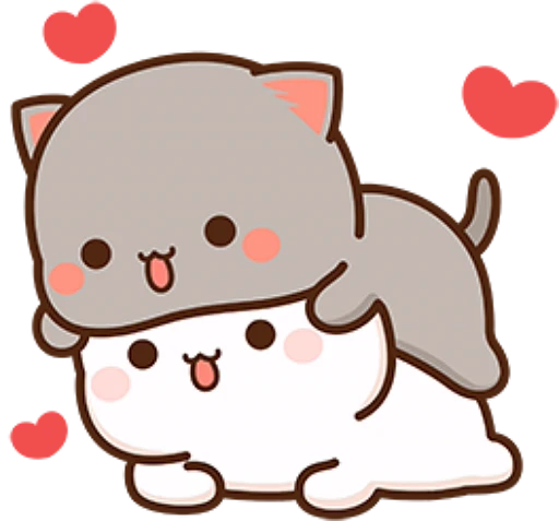 ❤️ Стикер «mochi peach cats» для Telegram