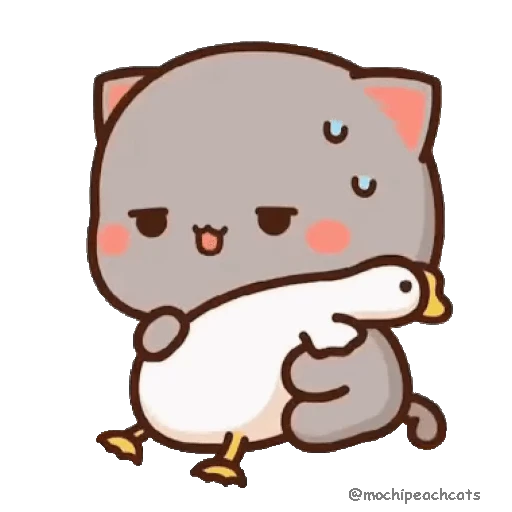 🦆 Стикер «mochi peach cats №21» для Telegram