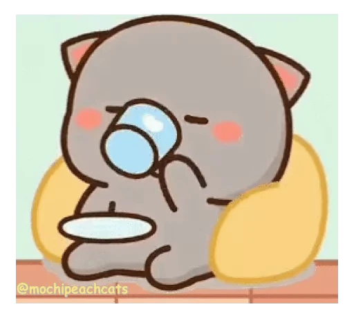 ☕ Стикер «mochi peach cats №21» для Telegram