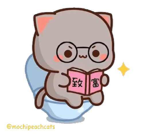 🤓 Стикер «mochi peach cats №21» для Telegram