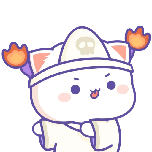 🎎 Стикер «mochi peach cats - Halloween» для Telegram