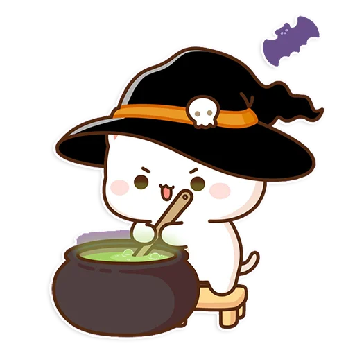 🔮 Стикер «mochi peach cats - Halloween» для Telegram