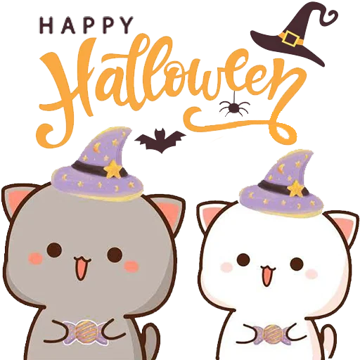 😈 Стикер «mochi peach cats - Halloween» для Telegram