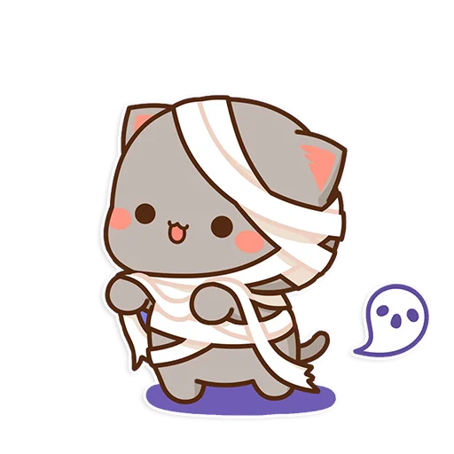 🤍 Стикер «mochi peach cats - Halloween» для Telegram