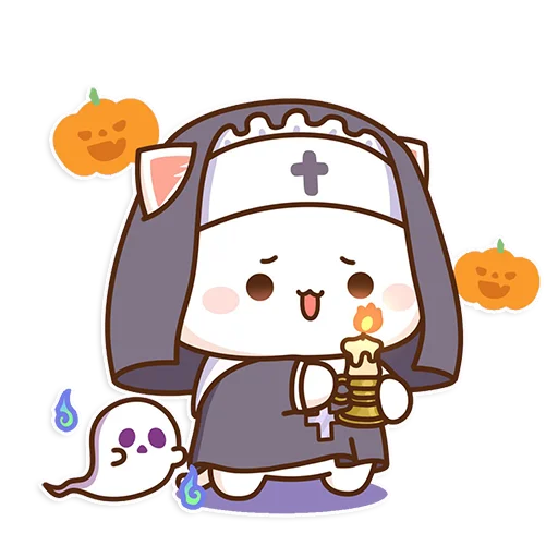 Стикерпак mochi peach cats - Halloween для Telegram