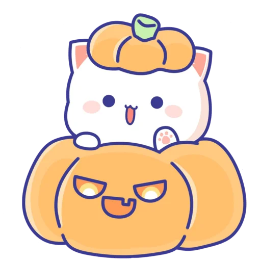 🕯 Стикер «mochi peach cats - Halloween» для Telegram