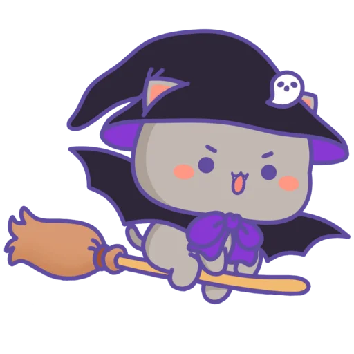 🧙‍♂️ Стикер «mochi peach cats - Halloween» для Telegram