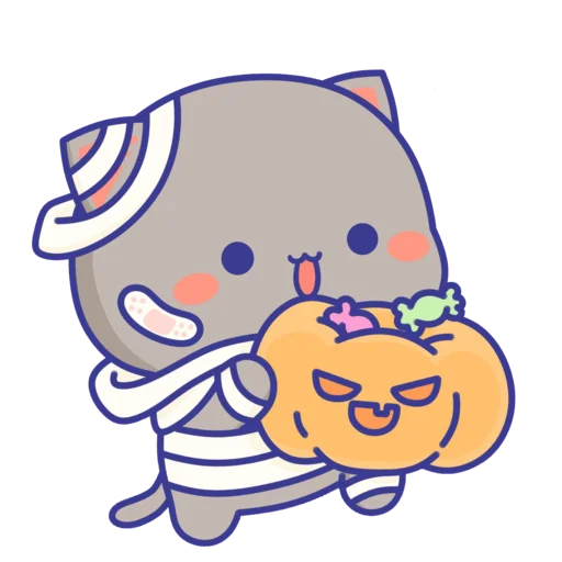 🧟‍♂️ Стикер «mochi peach cats - Halloween» для Telegram