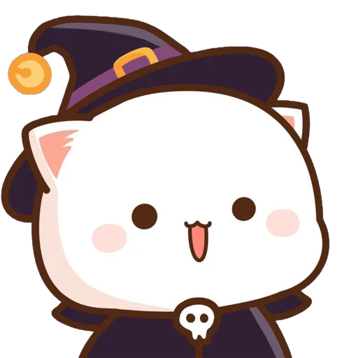🔮 Стикер «mochi peach cats - Halloween» для Telegram