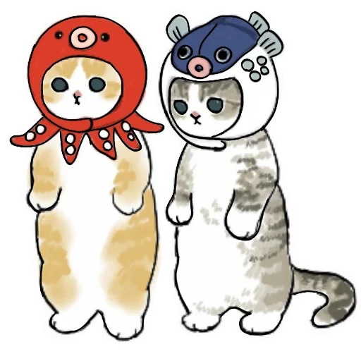 👯‍♀ Стикер «Коты mofu_sand» для Telegram