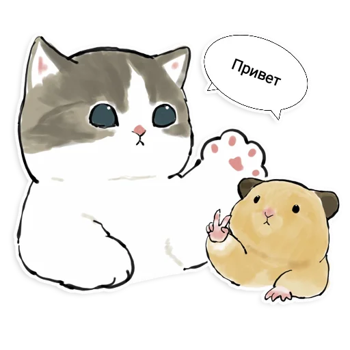 ✌️ Стикер «Коты Mofu Sand» для Telegram