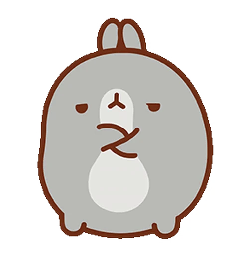 😒 Стикер «Molang Happiness is here!» для Telegram