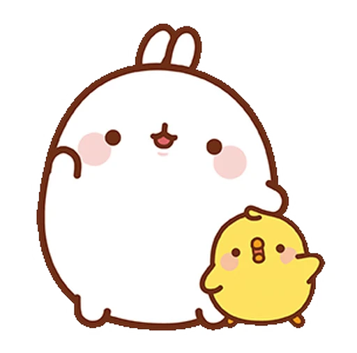👋 Стикер «Molang Happiness is here!» для Telegram