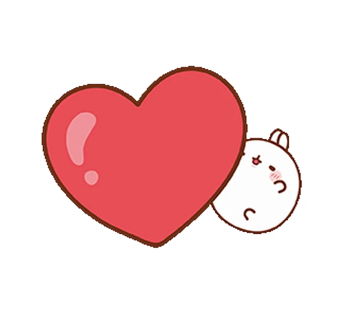 ❤️ Стикер «Molang Happiness is here!» для Telegram