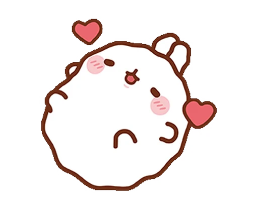 ❤️ Стикер «Molang Happiness is here!» для Telegram