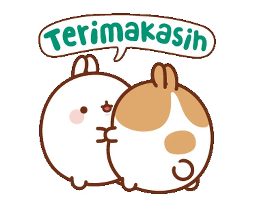 🥰 Стикер «Molang Happiness is here!» для Telegram