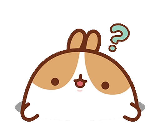 ❔ Стикер «Molang Happiness is here!» для Telegram