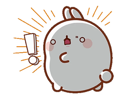 😱 Стикер «Molang Happiness is here!» для Telegram
