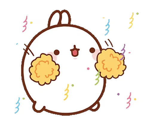 🎉 Стикер «Molang Happiness is here!» для Telegram