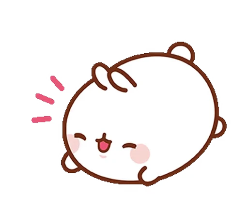 😂 Стикер «Molang Happiness is here!» для Telegram
