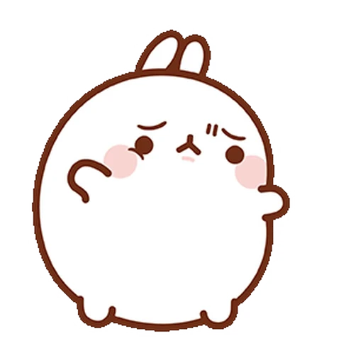 😮‍💨 Стикер «Molang Happiness is here!» для Telegram