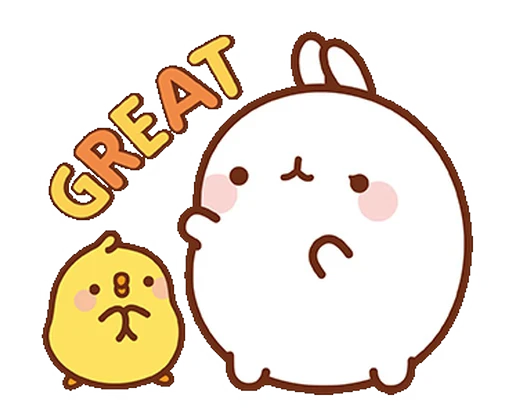 Стикерпак Molang Happiness is here! для Telegram — скачать