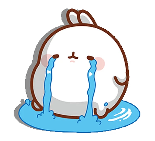 😭 Стикер «Molang Happiness is here!» для Telegram