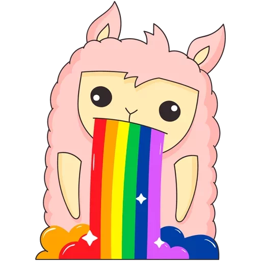 😍 Стикер «Лама Молли - любит рейвы и эзотерику» для Telegram