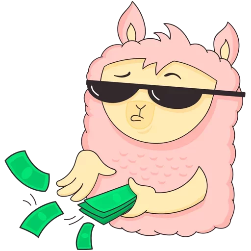 🤑 Стикер «Лама Молли - любит рейвы и эзотерику» для Telegram