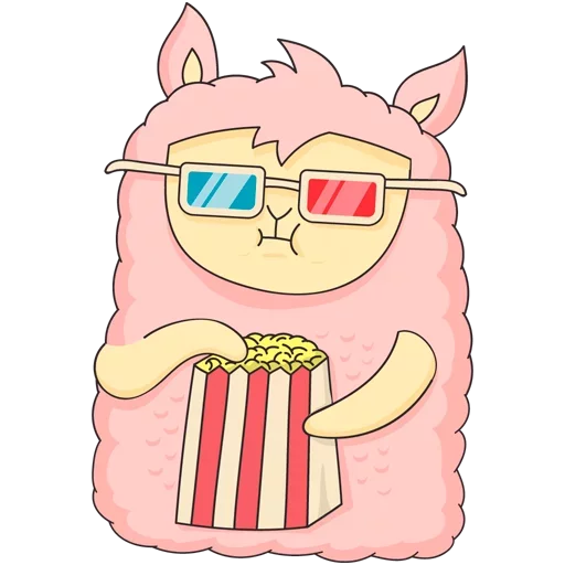 🍿 Стикер «Лама Молли - любит рейвы и эзотерику» для Telegram