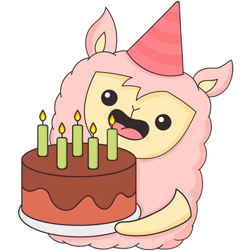 🎂 Стикер «Лама Молли - любит рейвы и эзотерику» для Telegram